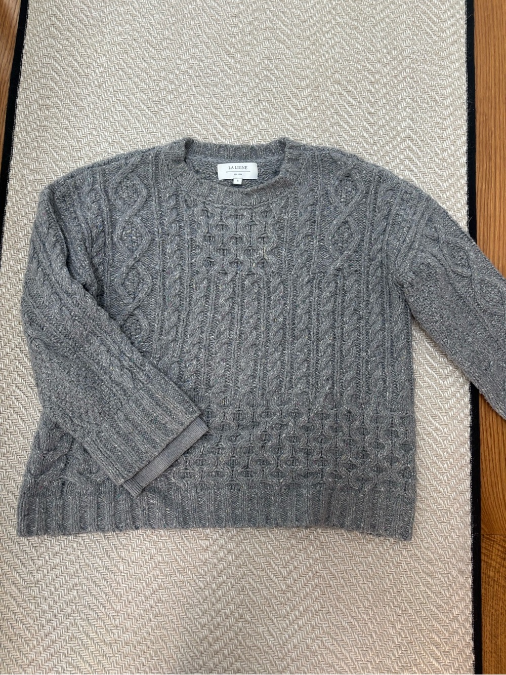 La Ligne women’s gray cable knit sweater small $350